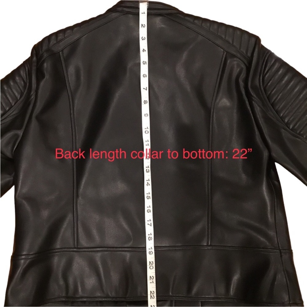 ZARA Biker Jacket Black Faux Leather Zip Size: XXL❗️READ & CHECK MEASUREMENTS❗️ - Picture 12 of 16